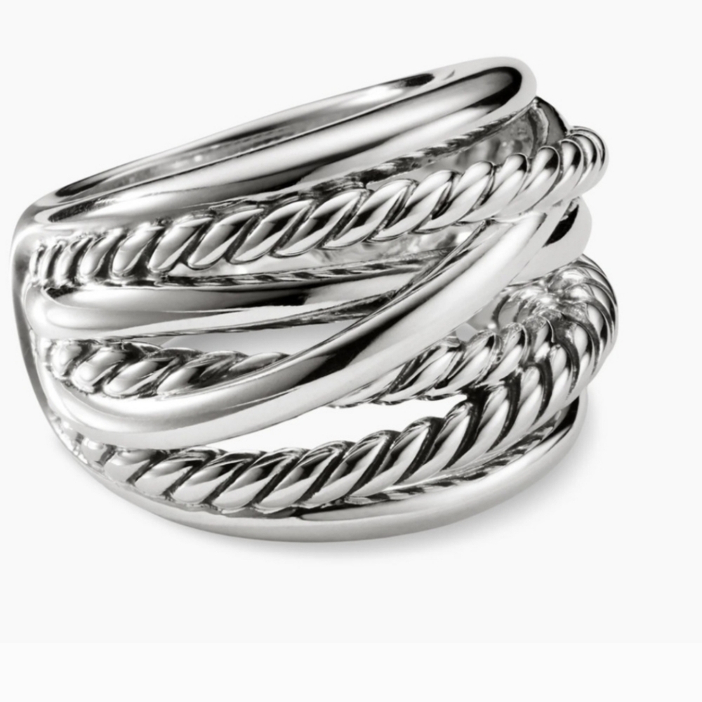 David Yurman- Wide Sterling Silver Crossov… - Picture 4 of 12